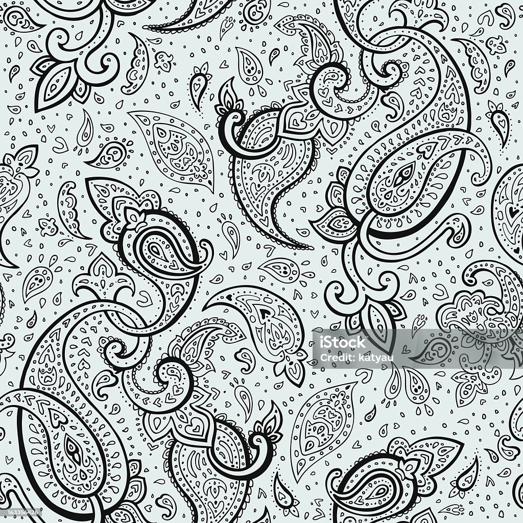 Disegnati a mano elegante motivo cashmere - arte vettoriale royalty-free di Arabesco - Stili
