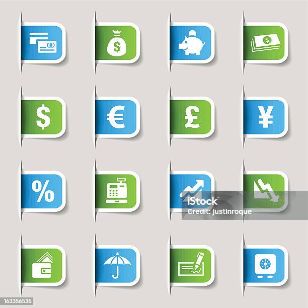 Vector Illustration Of Finance Icons Stock Illustration - Download Image Now - Banking, Bankruptcy, Blue