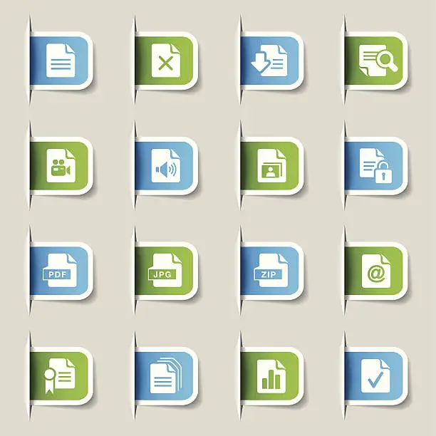 Vector illustration of Label - File format icons