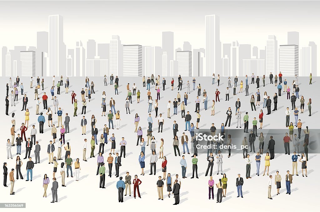 Personnes sur la cit - clipart vectoriel de Foule libre de droits