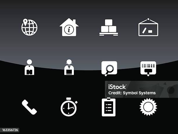 Logistics Icons Estilo De Vidro - Arte vetorial de stock e mais imagens de A usar um telefone - A usar um telefone, Caixa, Carregar - Atividade