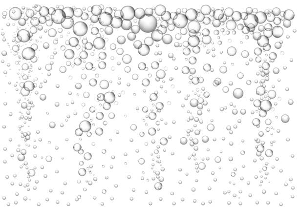 istock Sparkling bubbles background. Refreshing clear carbonated fizzing drink, bubbly water effect and rising air bubbles in water vector illustration 1633571886