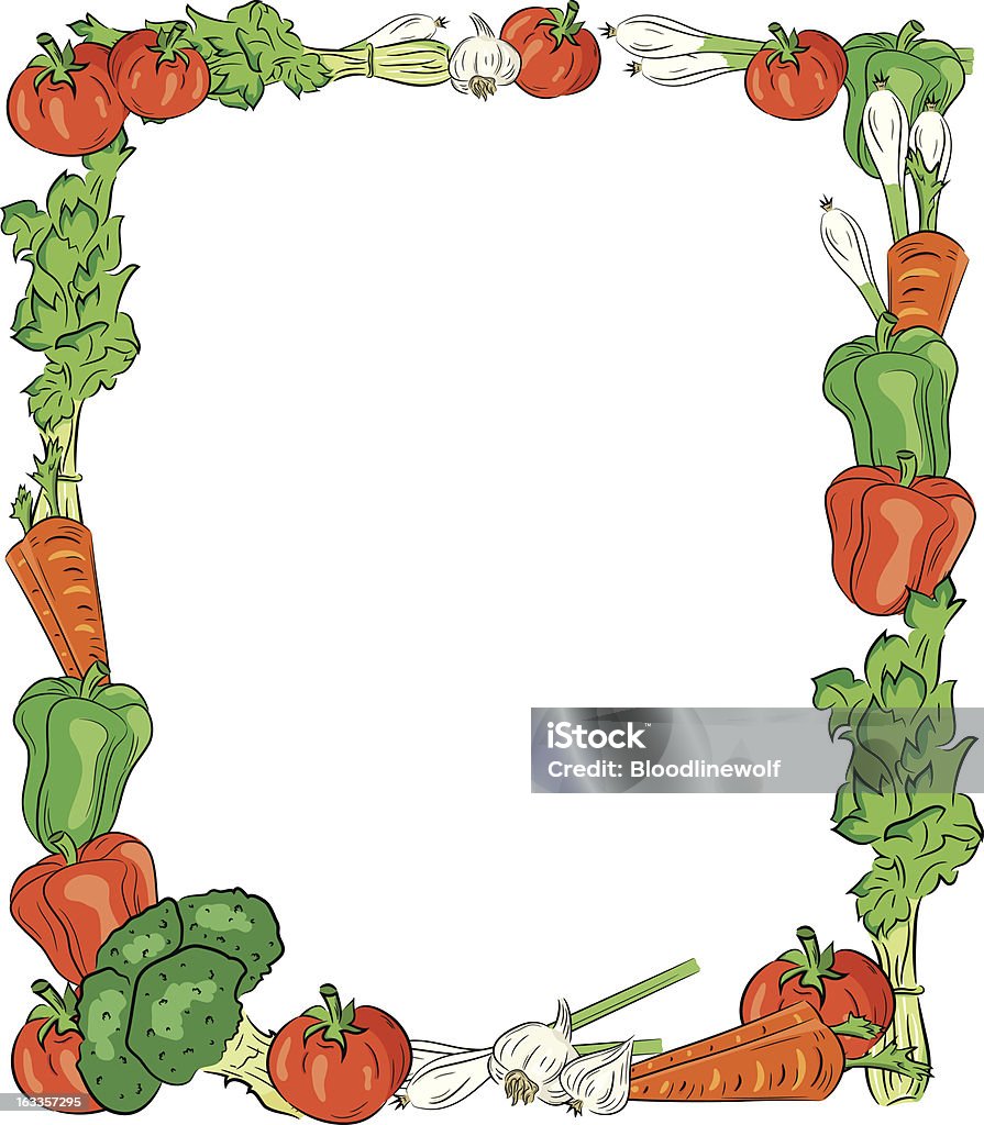 Dessin animé de légumes - clipart vectoriel de Ail - Légume à bulbe libre de droits