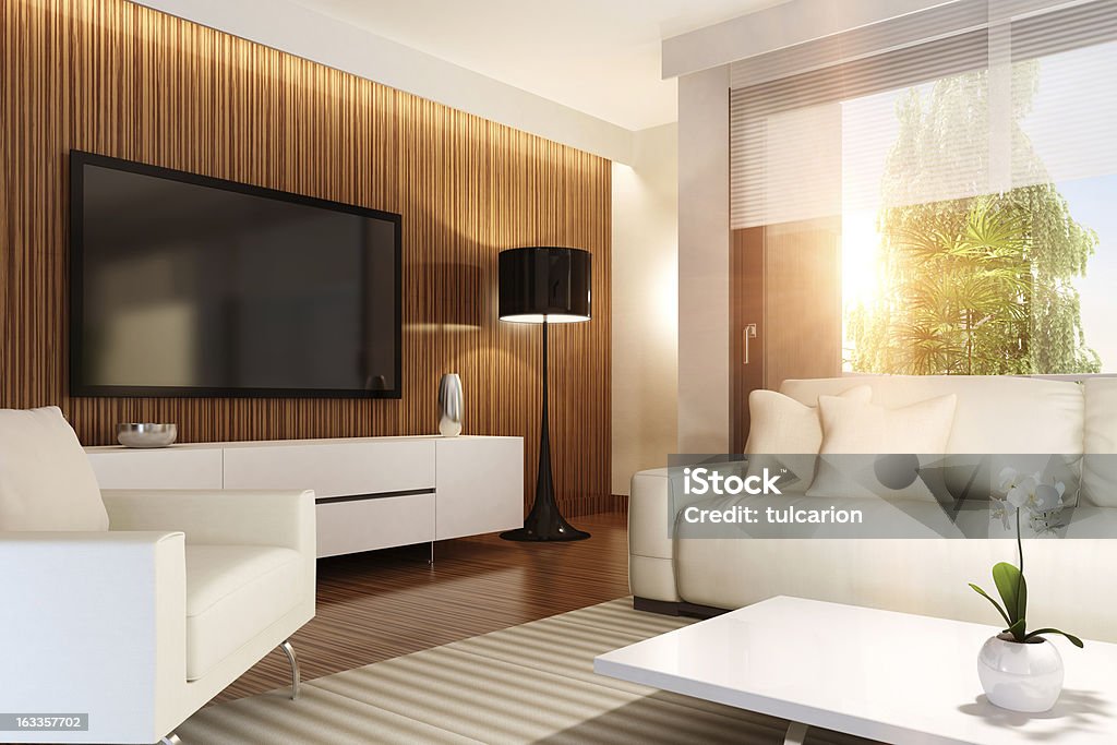 Luxury Penthouse concetto estate - Foto stock royalty-free di Televisore