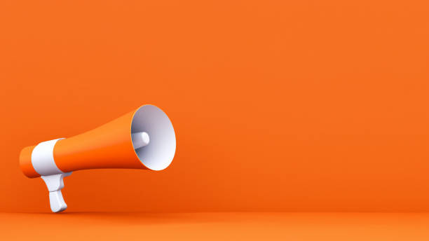 istock Orange megaphone inside the orange room 1633579507