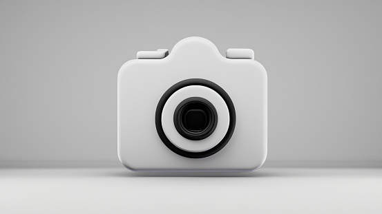 White 3d camera in a white background