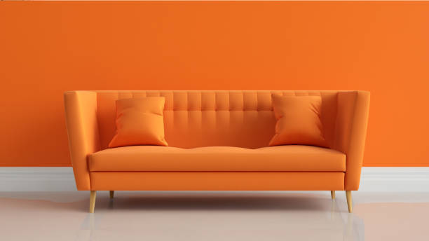 istock Orange armchair in an orange room 1633586086