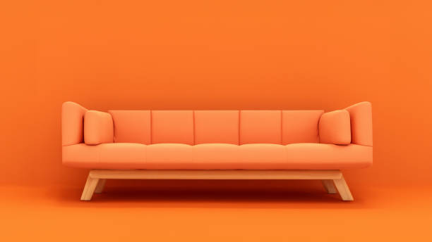 istock Orange armchair in an orange room 1633586201
