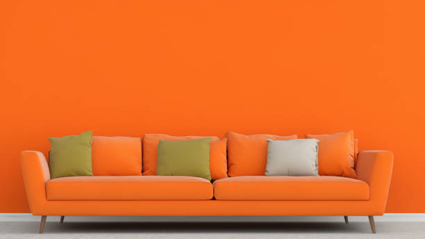istock Orange armchair in an orange room 1633586521