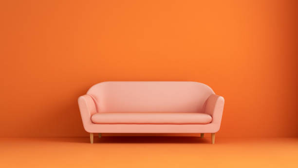 istock Orange armchair in an orange room 1633586534
