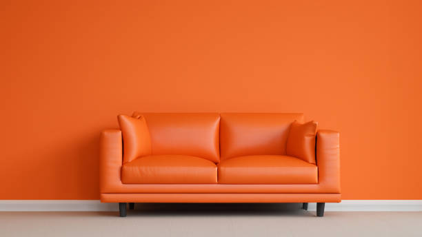 istock Orange armchair in an orange room 1633586547