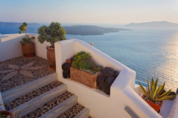 Nice white stairs. Oia village, Santorini island, Greece. http://santoriniphoto.com/Template-Greek.jpg