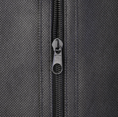 zipper detail on black