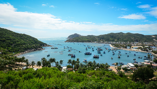 View of Vinh Hy Bay at sunny day in Phan Rang, Vietnam.
