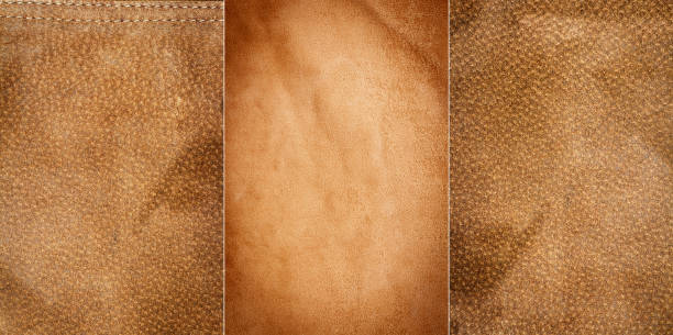 istock Collection of brown leather textures 1633630825
