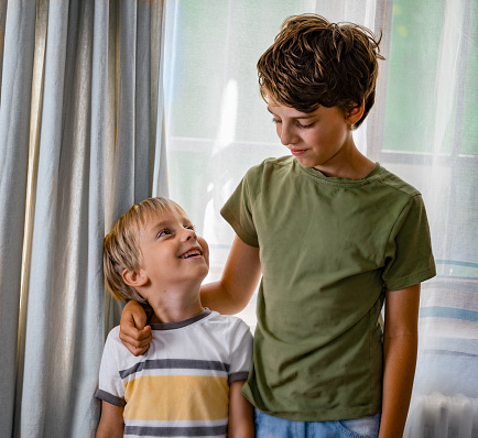 Two Boys Looking at Each Other