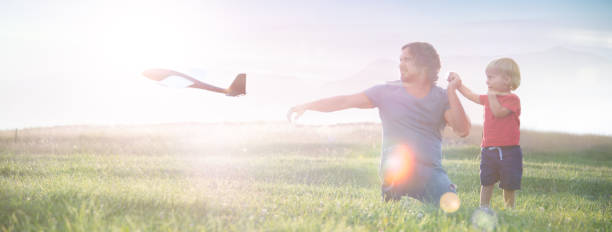 Father and Son Enjoying Outdoor