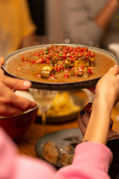 istock Baked eggplant with fresh tomatoes and herbs 1633663124