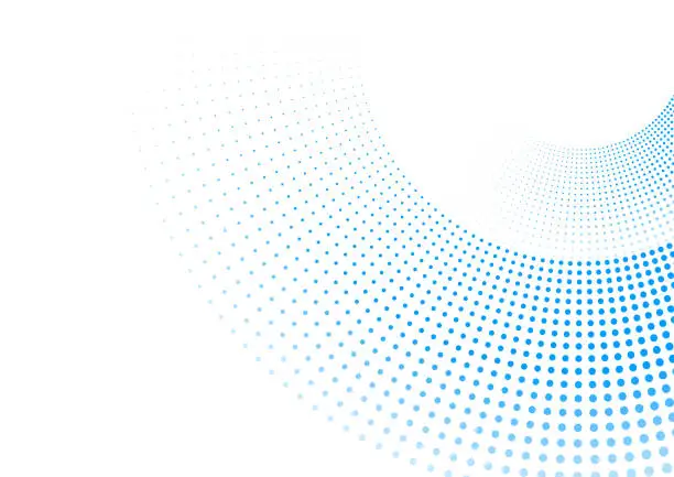 Vector illustration of Bright blue minimal dotted lines abstract background