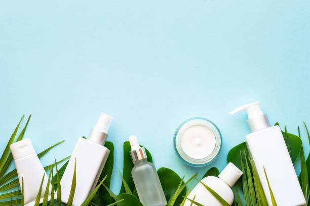 istock Natural cosmetic products with green leaves. 1633766006