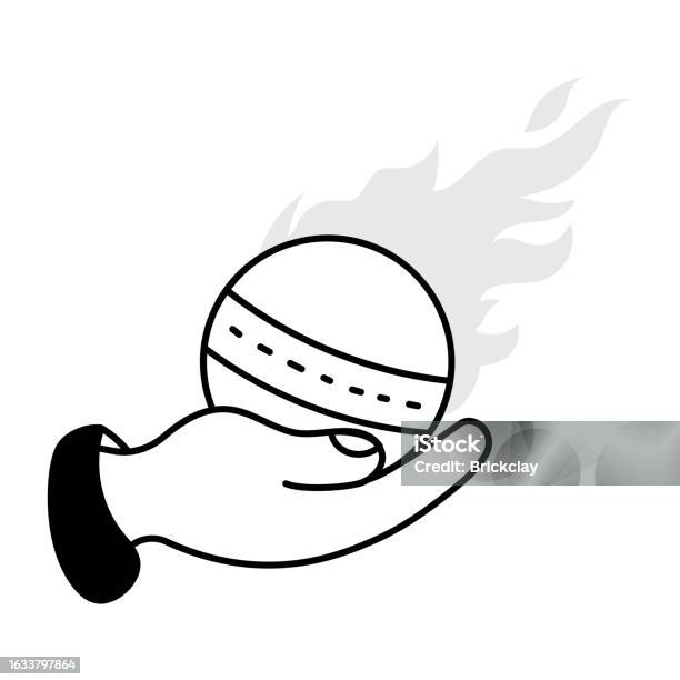 Fast Bowler Symbol Fast Bowling Stock Illustration - Download Image Now - Doodle ...