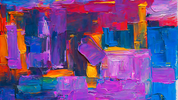 A contemporary oil artwork on canvas, utilizing abstraction to convey artistic expression and innovation.