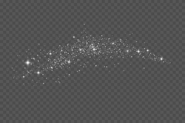 Bokeh light lights effect background. White png dust light. Christmas background of shining dust Christmas glowing light bokeh confetti and spark overlay texture for your design.