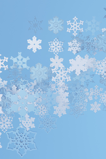 Snowfall ornament. Merry Christmas and Happy New Year greeting card design.