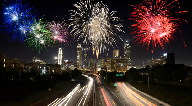 istock New year fireworks over Atlanta. 1633883323