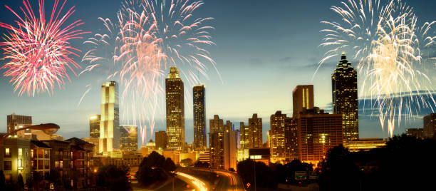istock New year fireworks over Atlanta. 1633883337