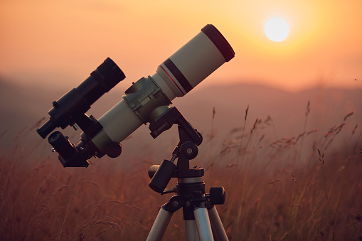 Astronomy telescope for observing space and celestial objects.