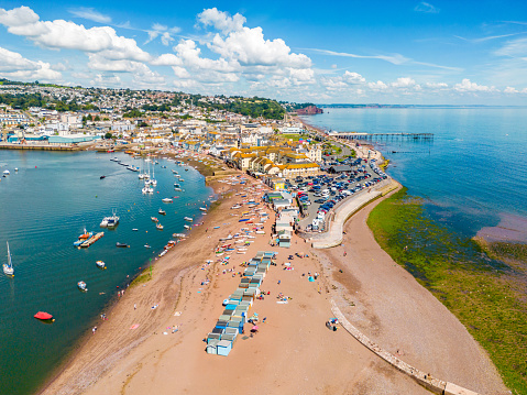 Beach Huts at The Point in Teignmouth in Devon