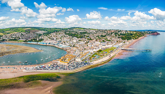 Panorama across Teignmouth seafront and town