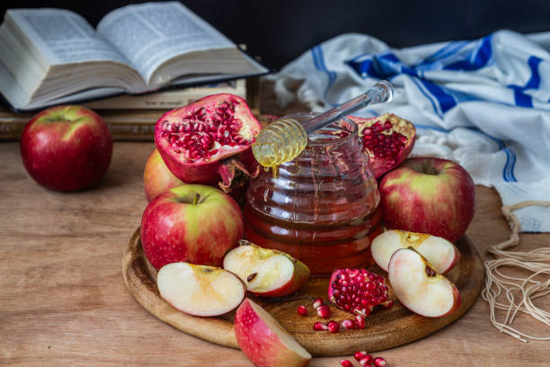 istock Rosh hashanah (jewish New Year holiday) concept. Traditional symbols 1633957757