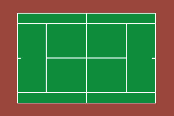 ilustrações de stock, clip art, desenhos animados e ícones de tennis courts, stadiums, outdoor courts - tennis court aerial view vector