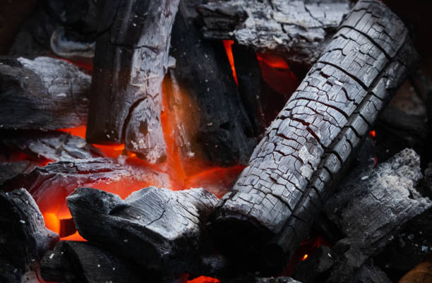 istock Close-up view of the charcoal in burning 1634006557