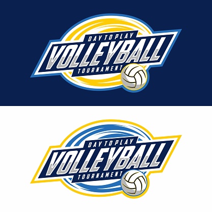 Volleyball icon design, sports badge template. Vector illustration