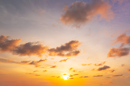 clouds and evening sky,Sunset sky for background or sunrise sky and clouds in the morning.