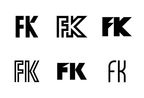 Vector illustration of Set of letter FK s