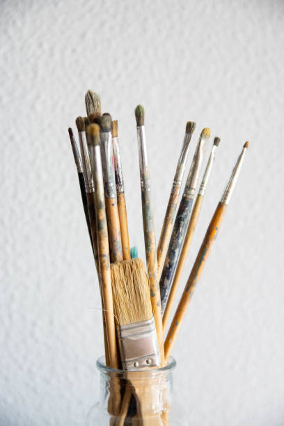 istock Colour brushes of art in a pot. 1634057512