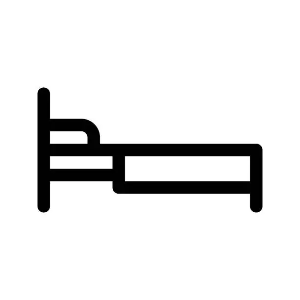 Vector illustration of Bed line icon. Side view