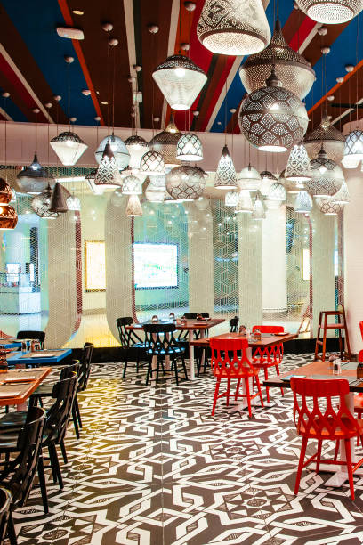 istock Bright interior with many different lamps of original design in Arabic style 1634085214