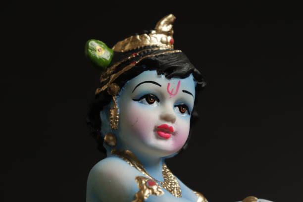 istock Hindu God Krishna on blue background Shree Krishna, Happy Janmashtami 1634105575