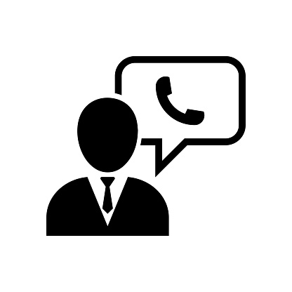 Customer Care Service and Support Icon - Vector Person Avatar with Wearing Headphone in Glyph Pictogram Symbol illustration