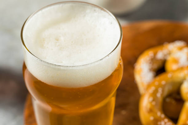 istock Cold Refreshing Oktober Fest Beer with Pretzels 1634166237
