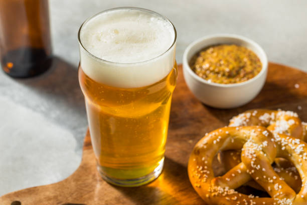 istock Cold Refreshing Oktober Fest Beer with Pretzels 1634167476