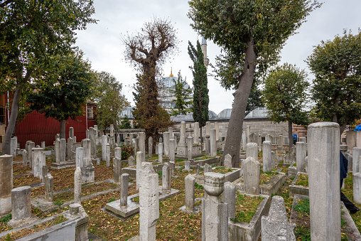 A general view of the old Ottoman Cemetery in the Fatih district of Istanbul.