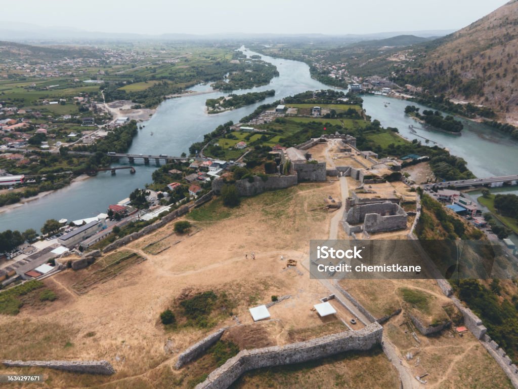 Shkoder Shkoder Castle In Albania By Drone Stock Photo - Download Image Now ...