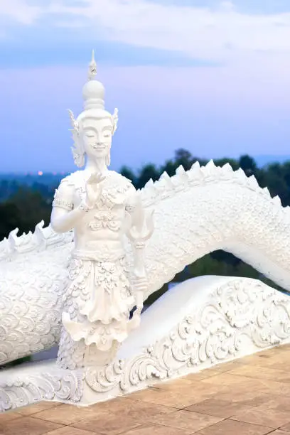 Photo of Chiang rai, Thailand - December 2022: Wat Huay Pla Kang temple complex details of beautiful temple