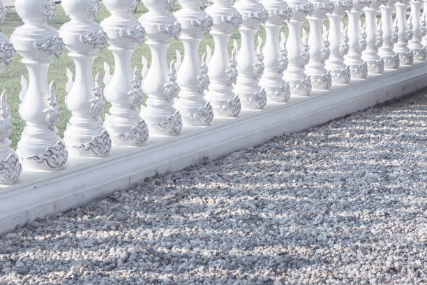 Delicate white blue fence baluster traditional asian style diagonal compositionbackground